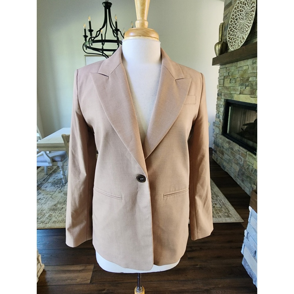 Vintage Worthington Tan Single Button Blazer Womens‎ Size XS Professional Career
